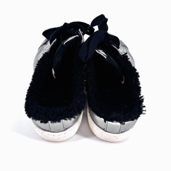 All Saints Sneaker Silver Sherpa Mule Size 9 Women - Picture 4 of 8